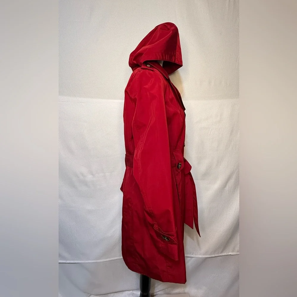 London Fog Vibrant Red Trench Coat